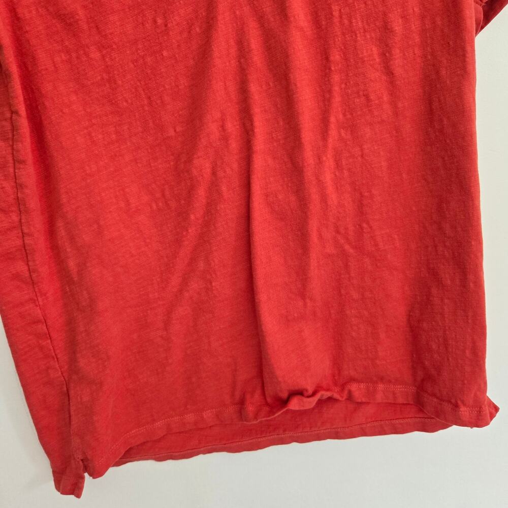 Gap Men Henley Short Sleeve Tee Casual Red Raglan Sleeves Cotton Basics Medium - Picture 5 of 10